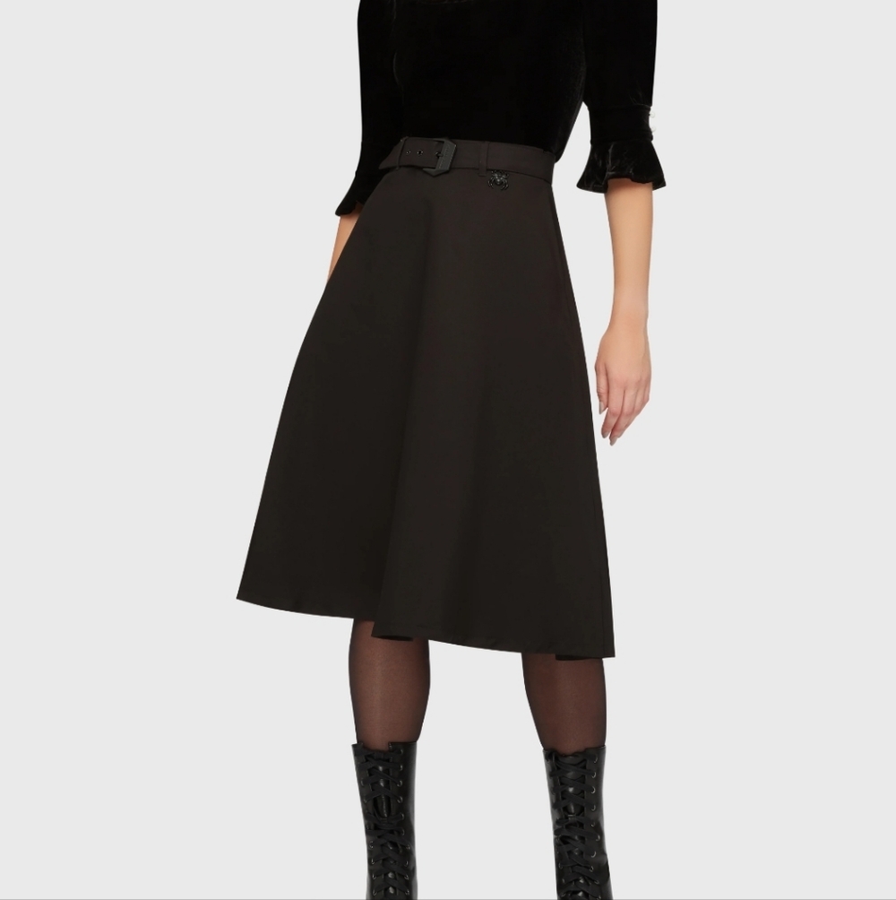 Killstar Black A-Line Skirt with Belt